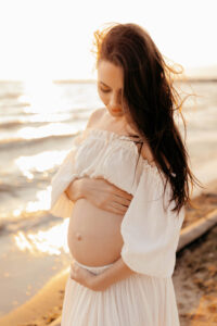High Cliff State Park golden hour maternity session photography, Wisconsin